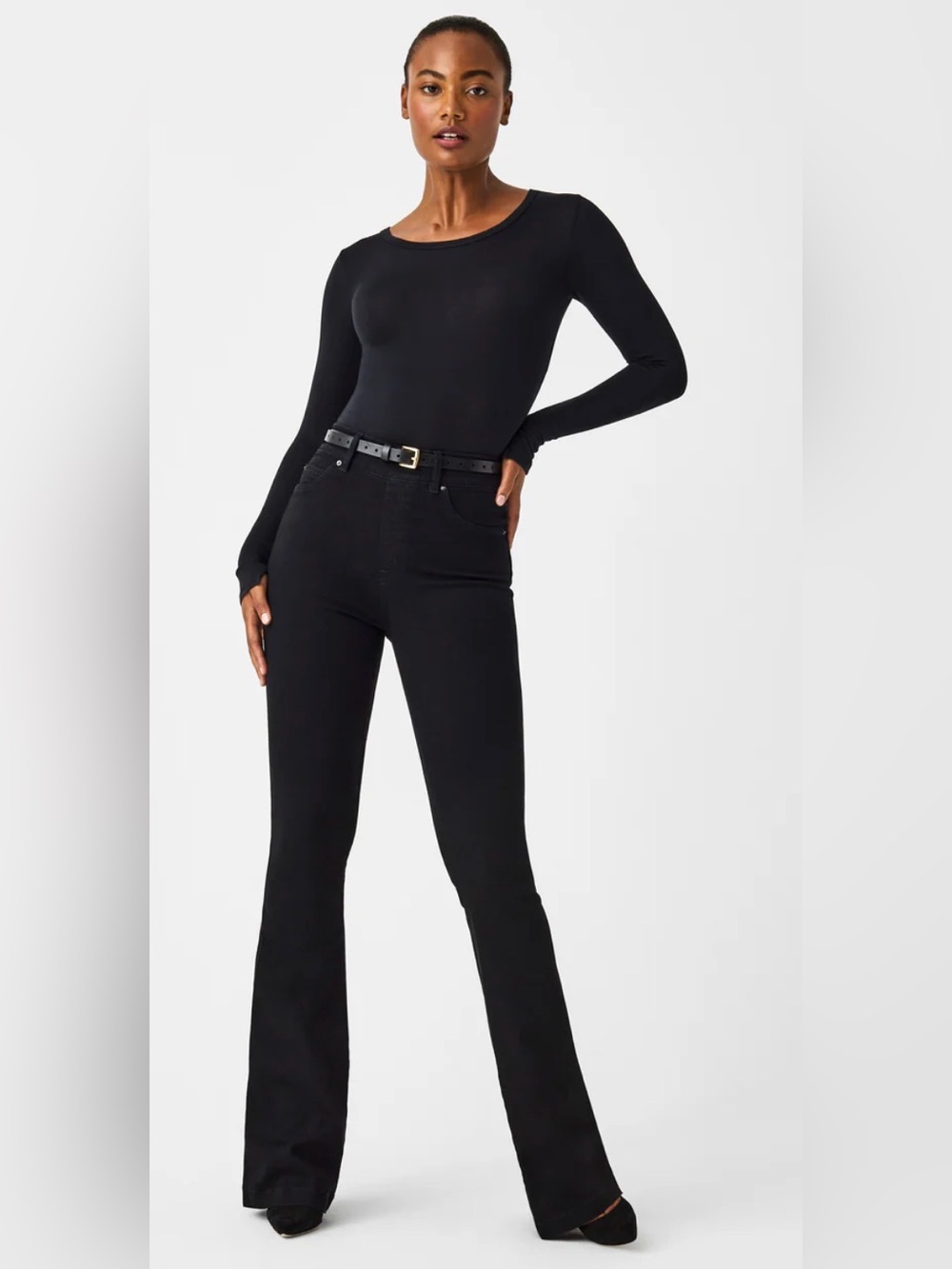SPANX Shape EveryWear Flare Jeans Black Women’s XS Western Classic Boho